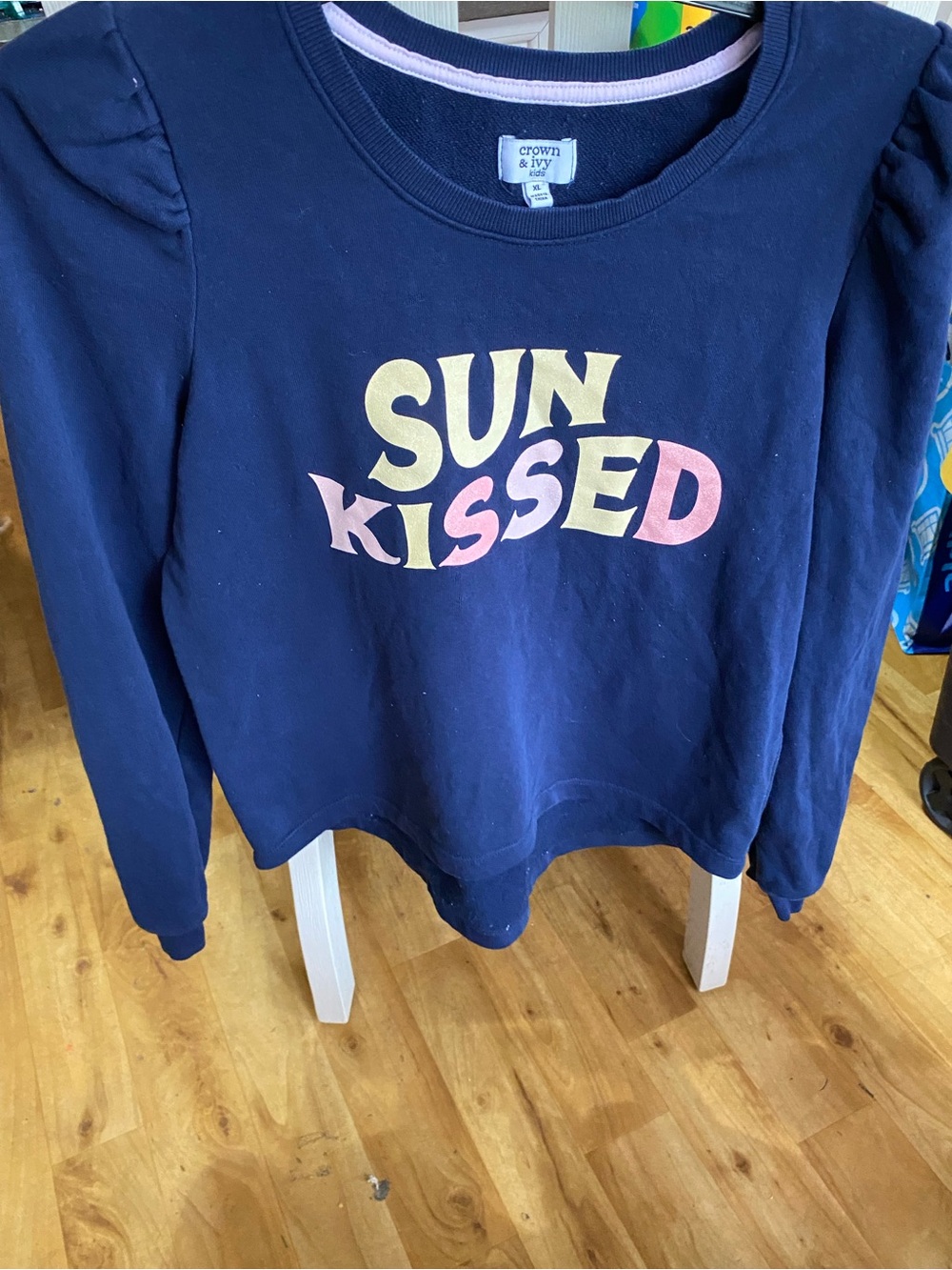 crown & ivy Navy Crewneck Sun-kissed Navy Blue Pullover